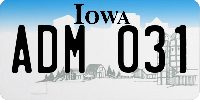 IA license plate ADM031