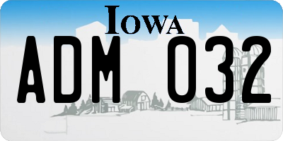 IA license plate ADM032