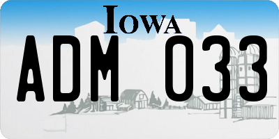 IA license plate ADM033