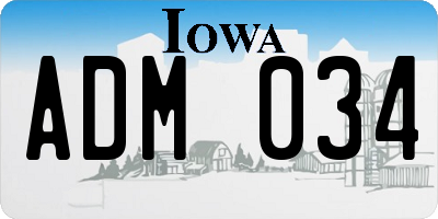 IA license plate ADM034