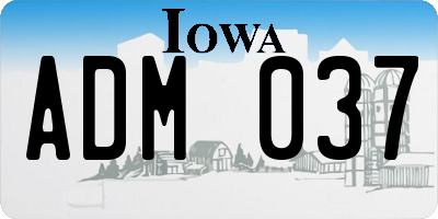 IA license plate ADM037