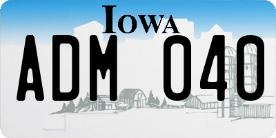 IA license plate ADM040