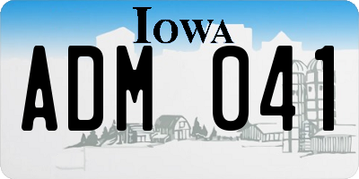 IA license plate ADM041