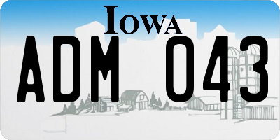 IA license plate ADM043