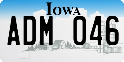 IA license plate ADM046