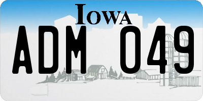 IA license plate ADM049