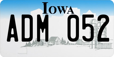 IA license plate ADM052