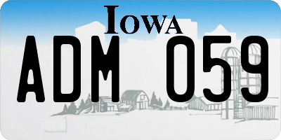 IA license plate ADM059