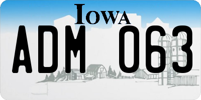 IA license plate ADM063