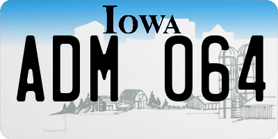 IA license plate ADM064