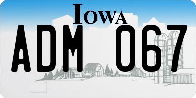 IA license plate ADM067
