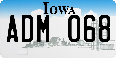 IA license plate ADM068
