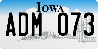 IA license plate ADM073