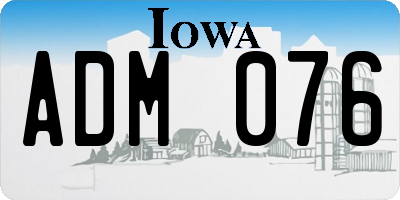 IA license plate ADM076