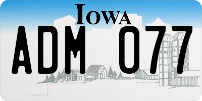 IA license plate ADM077
