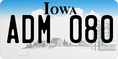 IA license plate ADM080