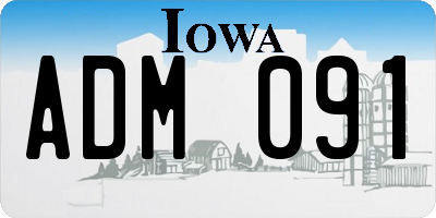 IA license plate ADM091