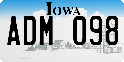 IA license plate ADM098