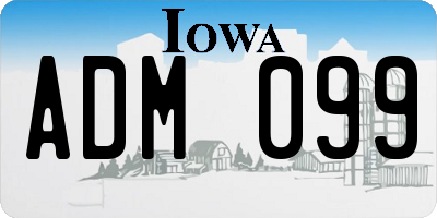 IA license plate ADM099