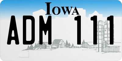 IA license plate ADM111