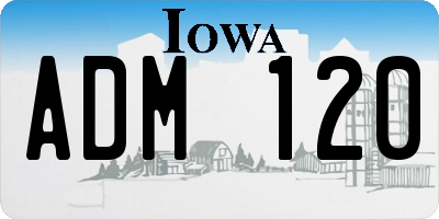 IA license plate ADM120