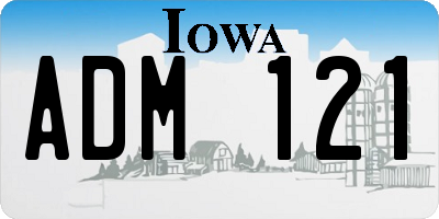 IA license plate ADM121