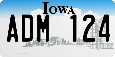 IA license plate ADM124