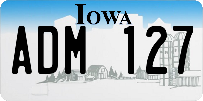 IA license plate ADM127
