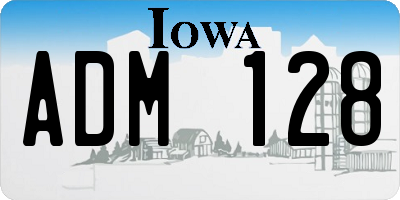 IA license plate ADM128