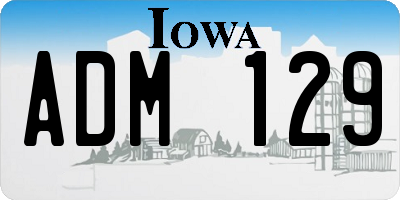 IA license plate ADM129