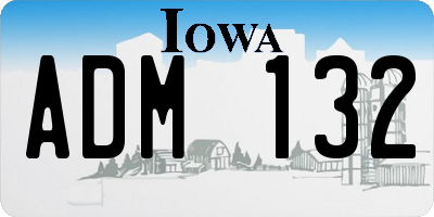 IA license plate ADM132