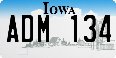 IA license plate ADM134