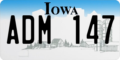 IA license plate ADM147