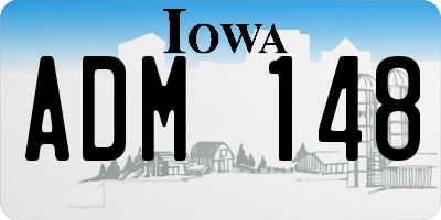 IA license plate ADM148