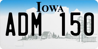 IA license plate ADM150