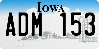 IA license plate ADM153