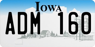 IA license plate ADM160