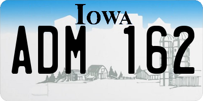 IA license plate ADM162