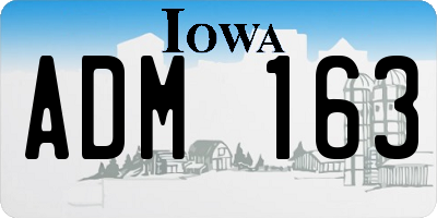 IA license plate ADM163