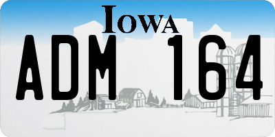 IA license plate ADM164