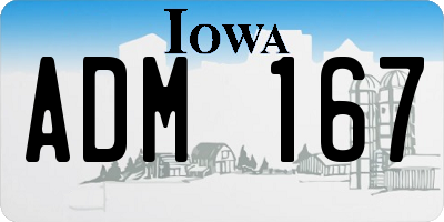 IA license plate ADM167