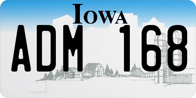IA license plate ADM168