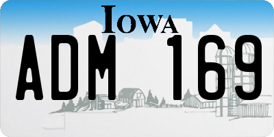 IA license plate ADM169