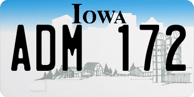 IA license plate ADM172