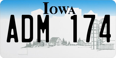 IA license plate ADM174