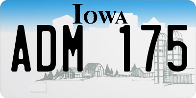 IA license plate ADM175