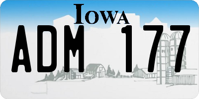 IA license plate ADM177