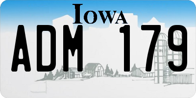 IA license plate ADM179