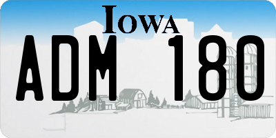 IA license plate ADM180