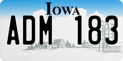 IA license plate ADM183